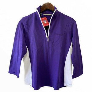 Cutter Buck Vikings Women's Size L Pullover 1/4 Zip Sportswear Purple MSRP $135